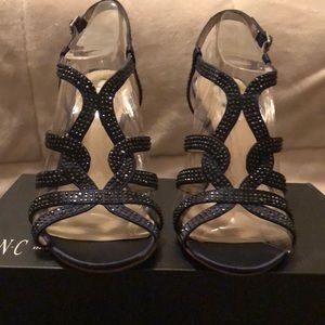 INC Navy Blue Sparkle Dress Heels